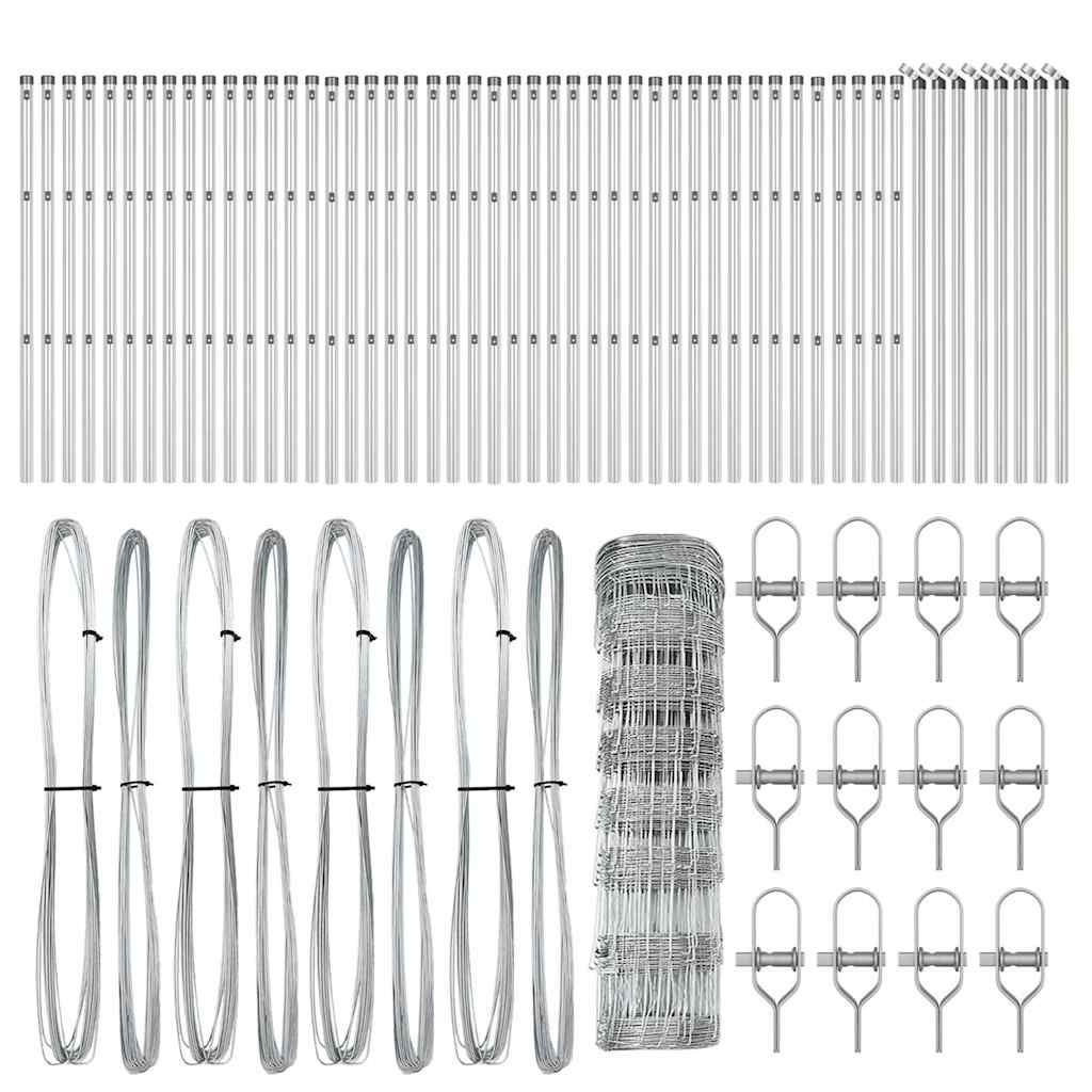 Wildzaun Silber 100 x 0,8 m Verzinkter Stahl